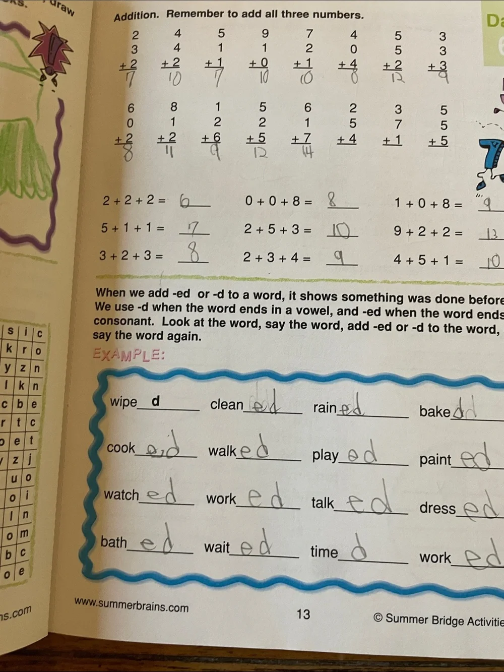 Summer Bridge Activities 2-3 Grade - Reading, Writing, Arithmetic, Language